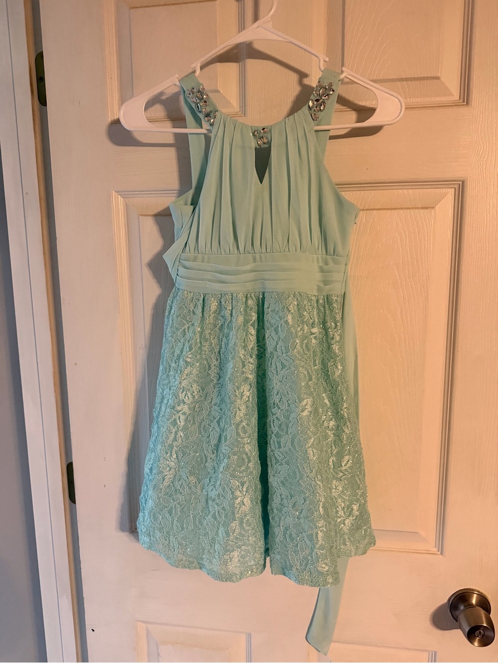 Aqua/Turquoise Kids Formal Dress - Size 8